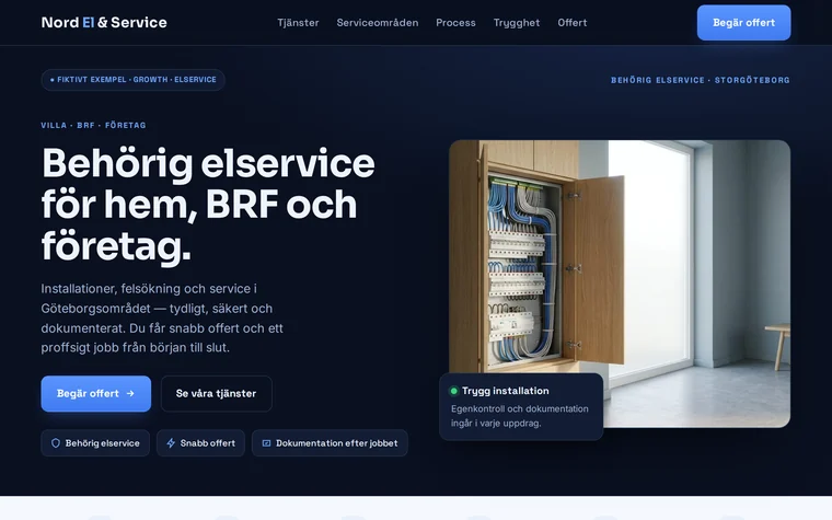 Vårt godkända Growth-exempel — Nord El & Service