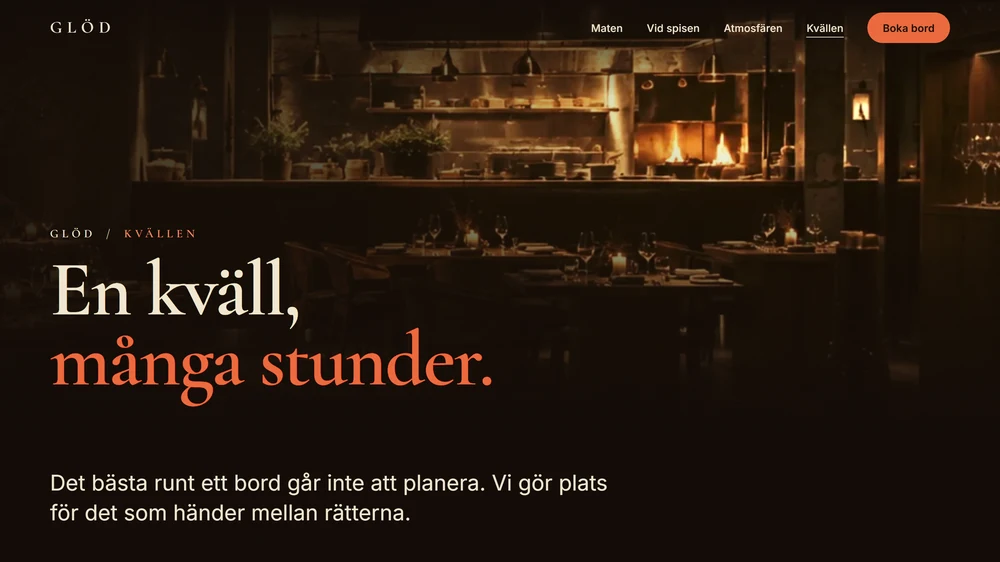 Glöd, sidan Kvällen.