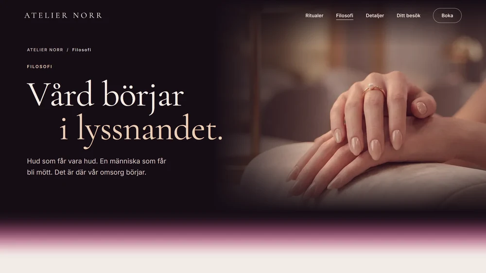 Atelier Norr, sidan Filosofi.